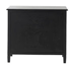 Mobile con 3 cassetti e 1 anta in legno fatti a mano con frontale in rattan - Nero - Roche River Decor