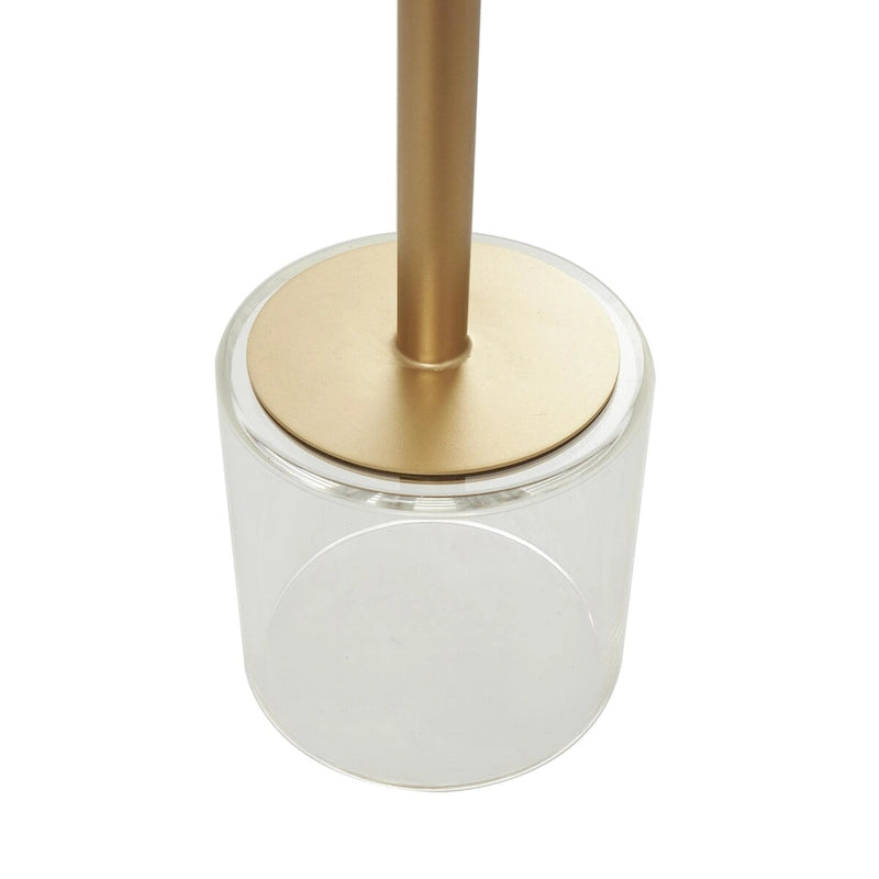 Acrylic Plastic Side End Accent Table with Elevated Base and Gold Stand - Clear - Roche River Decor