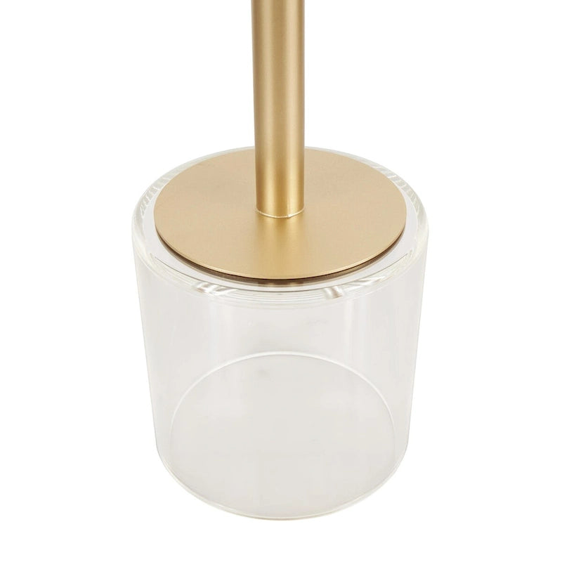 Acrylic Plastic Side End Accent Table with Elevated Base and Gold Stand - Clear - Roche River Decor
