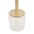Acrylic Plastic Side End Accent Table with Elevated Base and Gold Stand - Clear - Roche River Decor