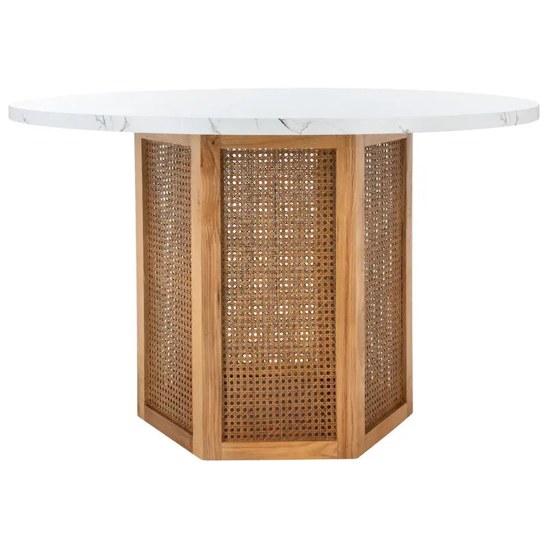 SAFAVIEH Mozell Cane Dining Table - 47.3 W x 47.3 L x 28.8 H - 47Wx47Dx29H