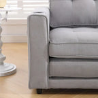 Oaks Aura Upholstered Futon Sofa with Pull-Out Sleeper Couch, Muticolour Choice Foldable Tufted Loveseat With Cup Holder