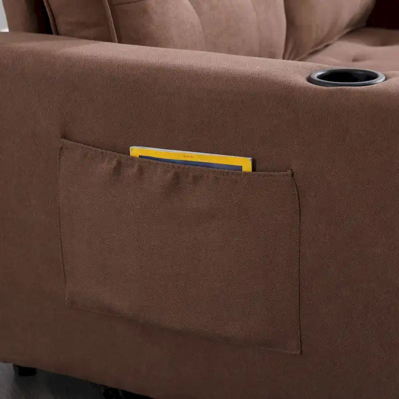 Oaks Aura Upholstered Futon Sofa with Pull-Out Sleeper Couch, Muticolour Choice Foldable Tufted Loveseat With Cup Holder