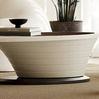 Light Luxury Modern Minimalist Oval Glass Tabletop Coffee Table Gray Base 51 in. - L 51.18'W 25.59'H 14.37'
